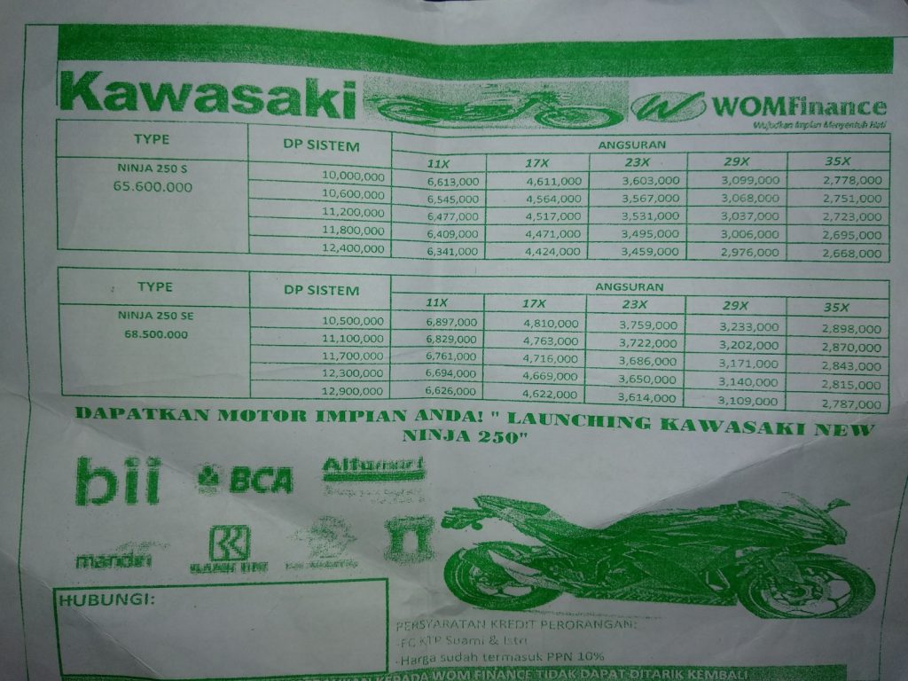 harga kawasaki makassar