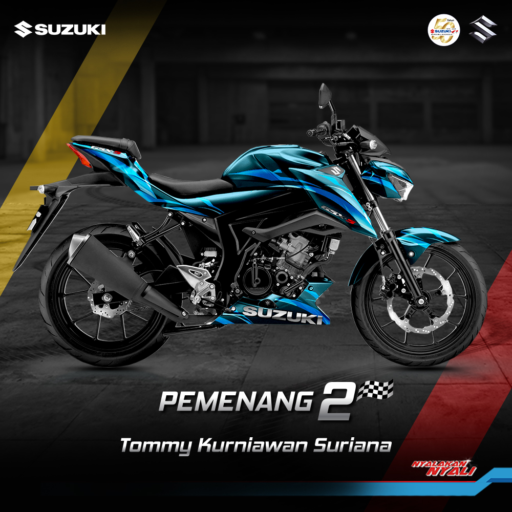 Kreatifitas terbaik dalam mendesain livery Suzuki GSX-S150 akhirnya terpilih menjadi Pemenang GSX Series Digital Modifikasi Periode 2