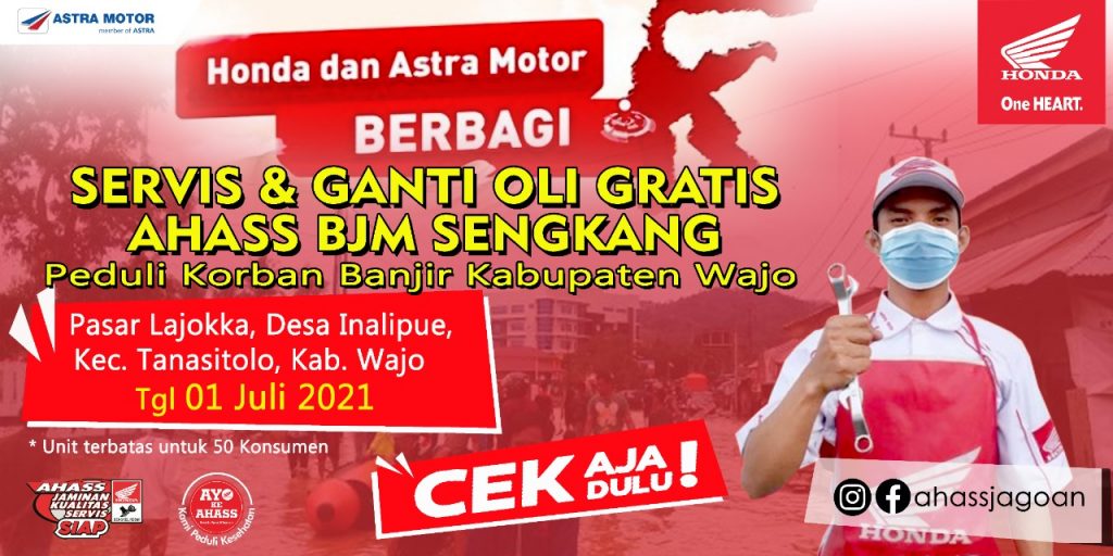 AHASS Servis Gratis Korban Banjir Wajo
