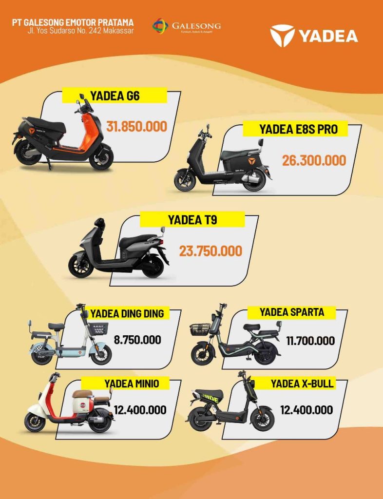 harga yadea makassar